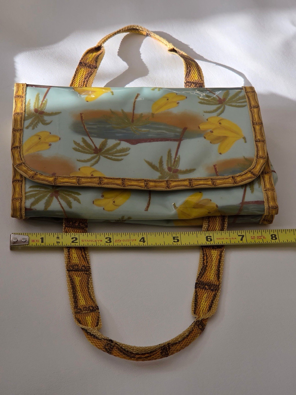 Banana Island Bag Lunch Snack Tote Cosmetic Bag Avon Beach Carrier Palm Tree 8