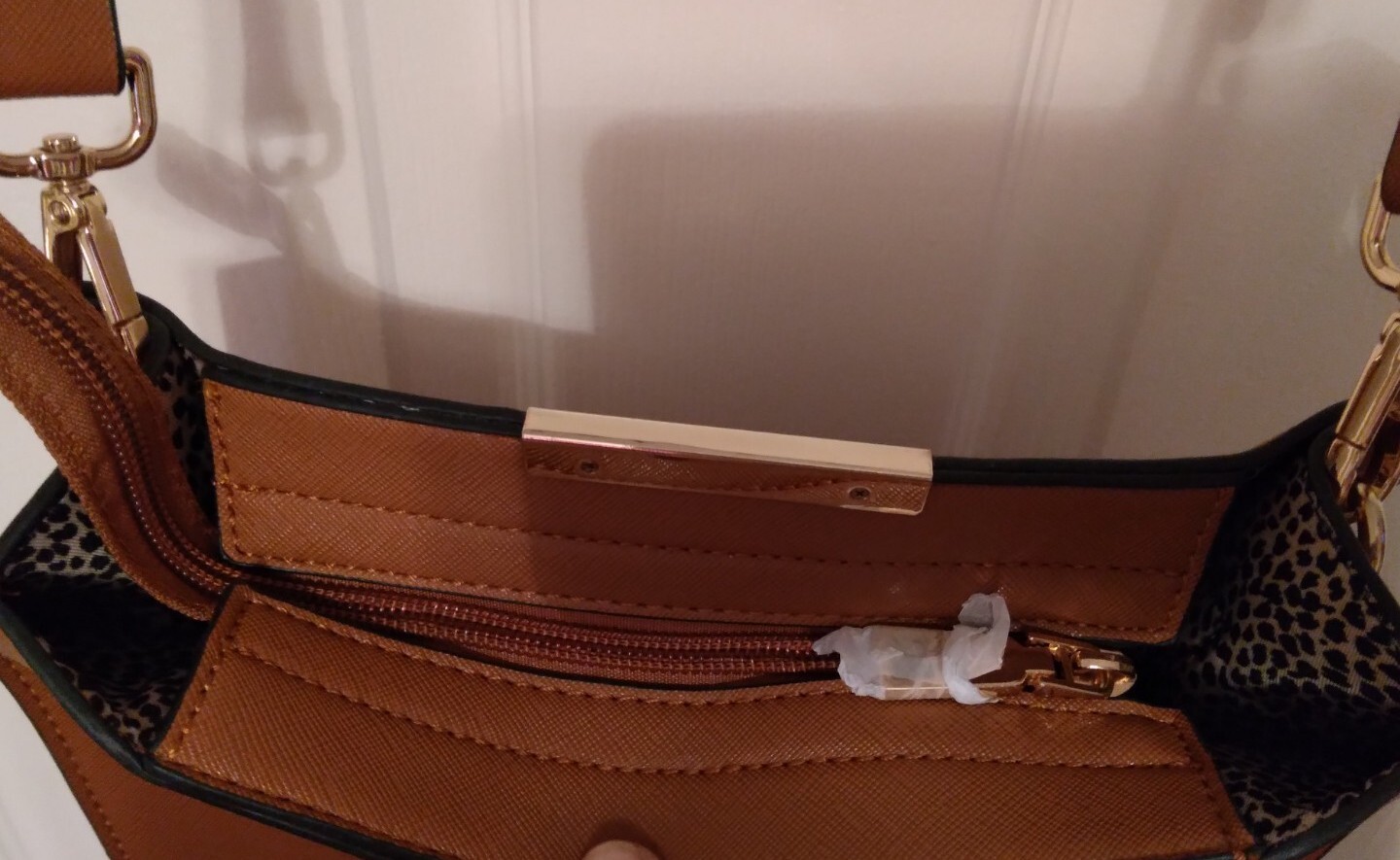 Brown Light Brown Ladies Crossbody Bag New 9 x 9 1/2 Inches Unbranded