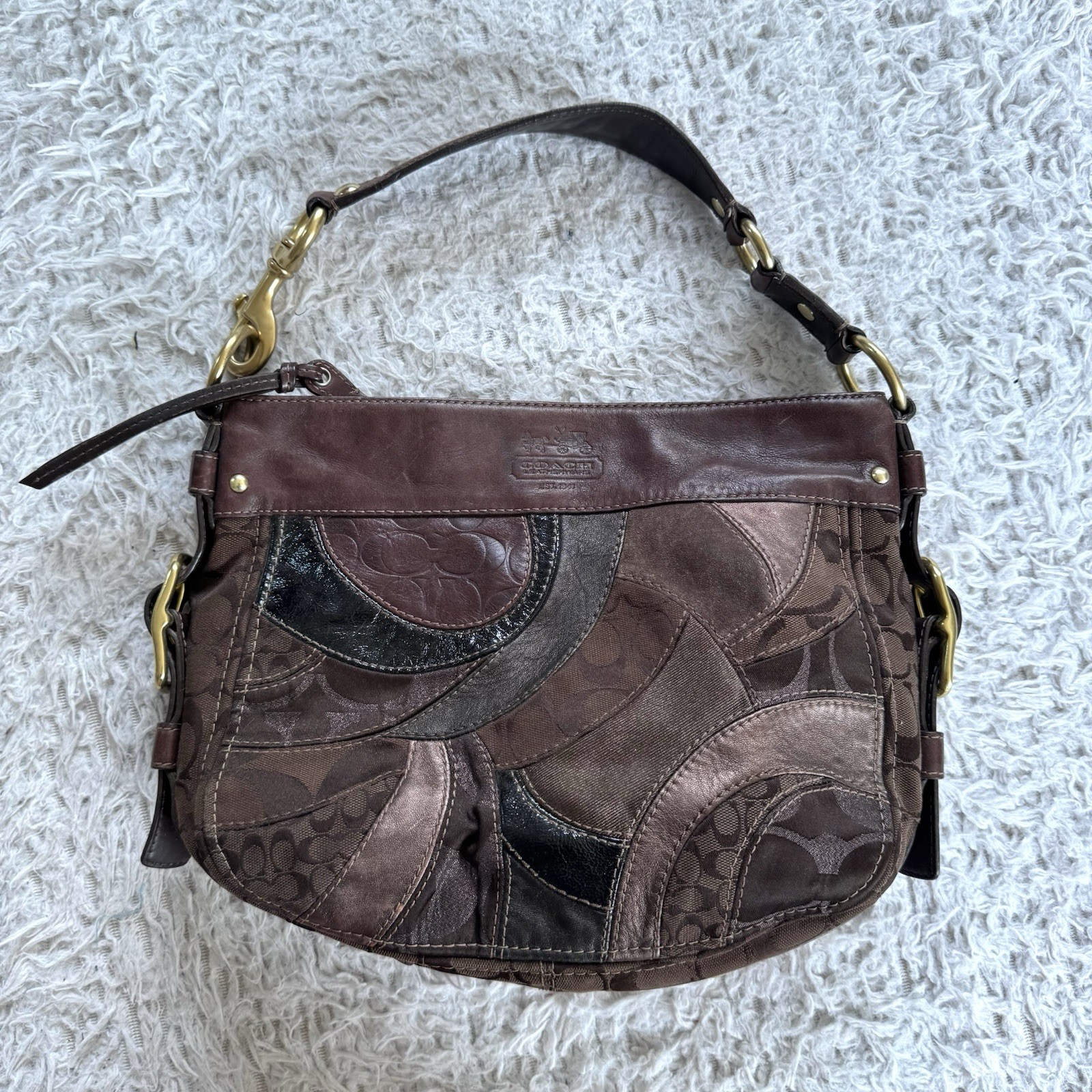 vintage y2k patchwork coach zoe 13515 hobo shoulder bag