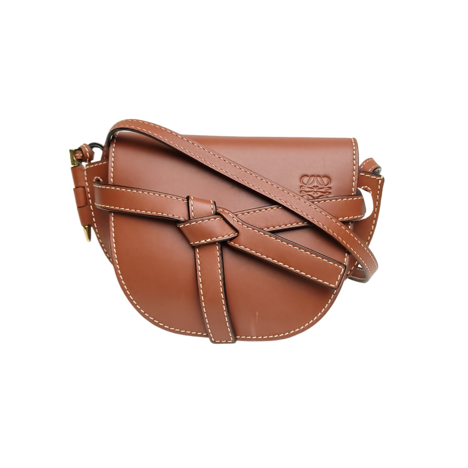 LOEWE Gate Saddle mini Calfskin Crossbody Bag