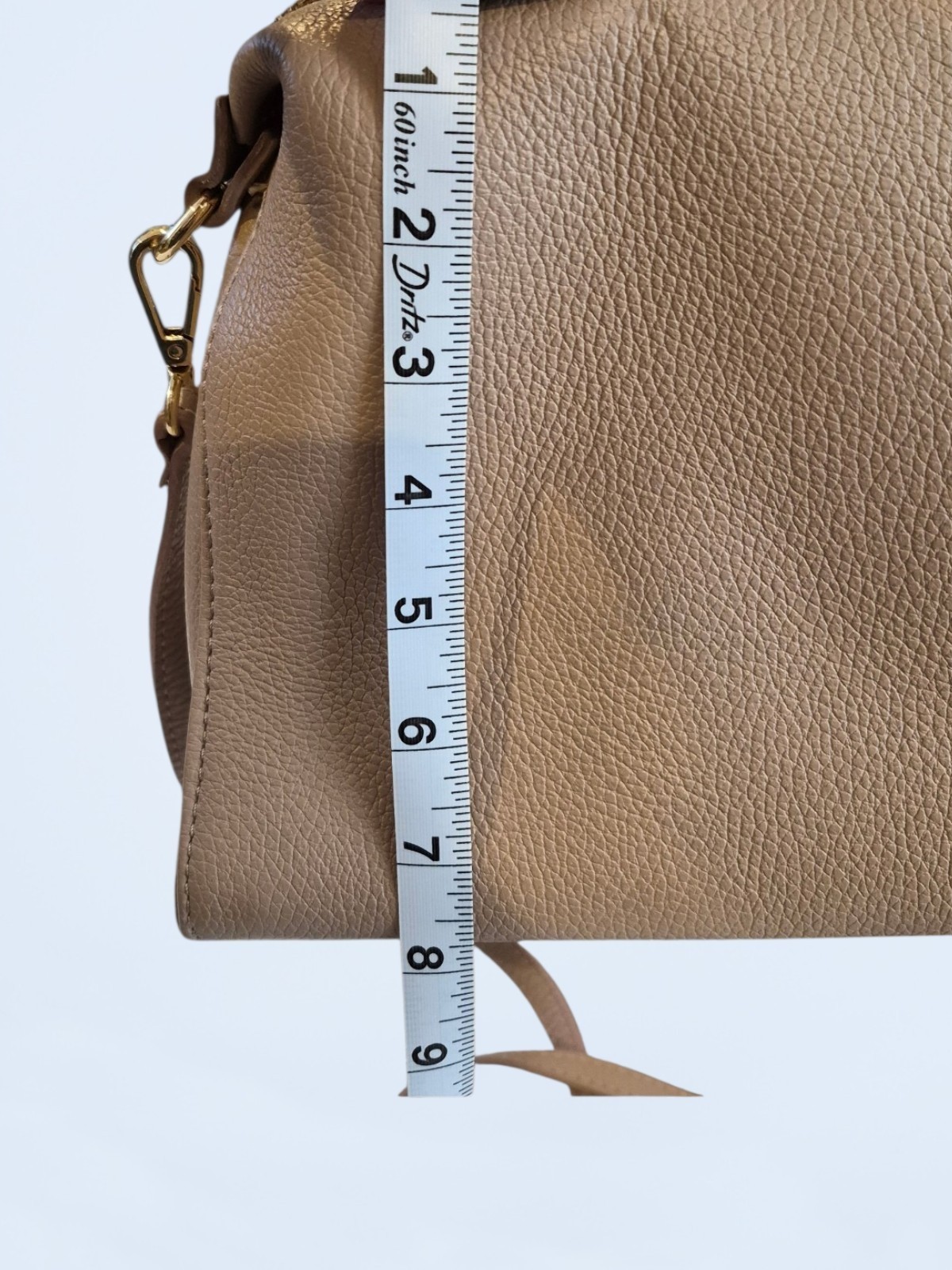 Vera Pelle Soft Tan Pebbled Leather Shoulder Bag