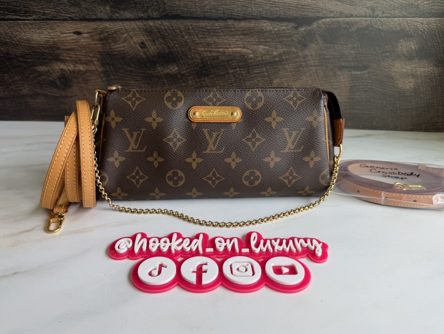 Authentic Louis Vuitton Eva Monogram Crossbody Handbag Shoulder Bag Purse