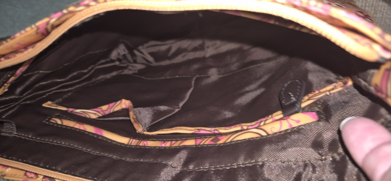 Emilie Sloan Seattle Shoulder Bag/Handbag – Orange Pink Brown Paisley NWOT