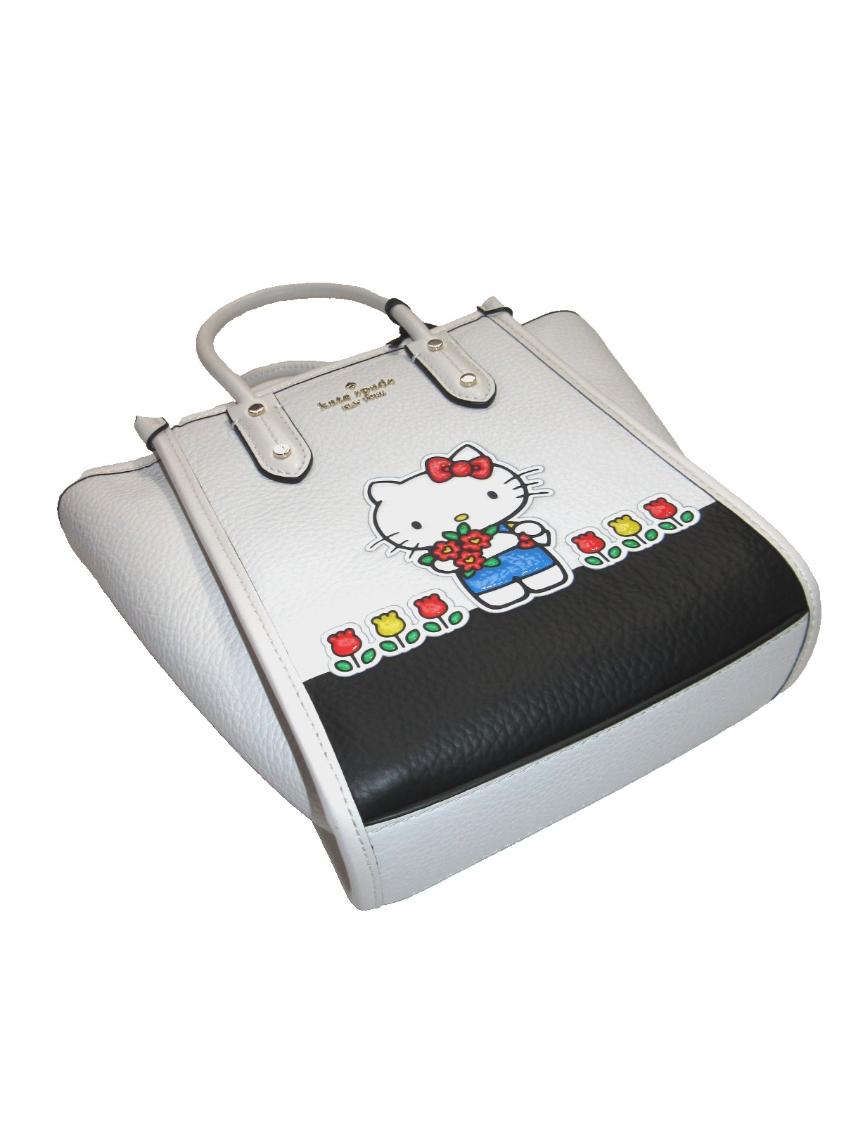 NWT Kate Spade x Hello Kitty Ella Mini Tote in White Multi Leather Purse