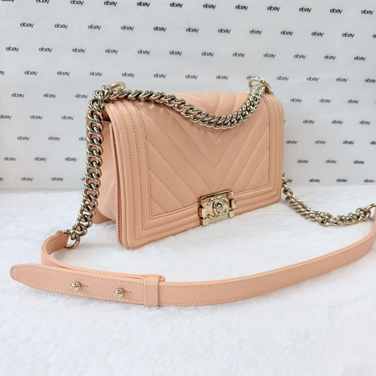 Chanel Le Boy Medium Pink Calfskin DKC732@pre-verified by eBay 26.07.09