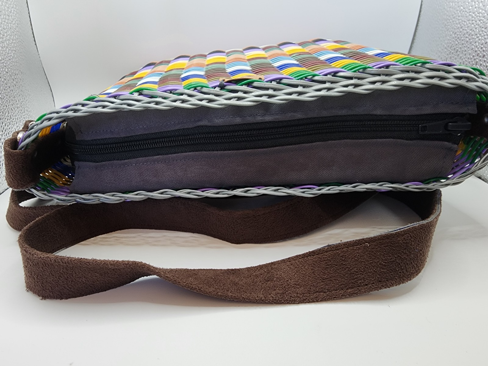 SÄQ Handwoven Recycled Plastic Crossbody Bag Guatemala Artisan Boho Eco Friendly