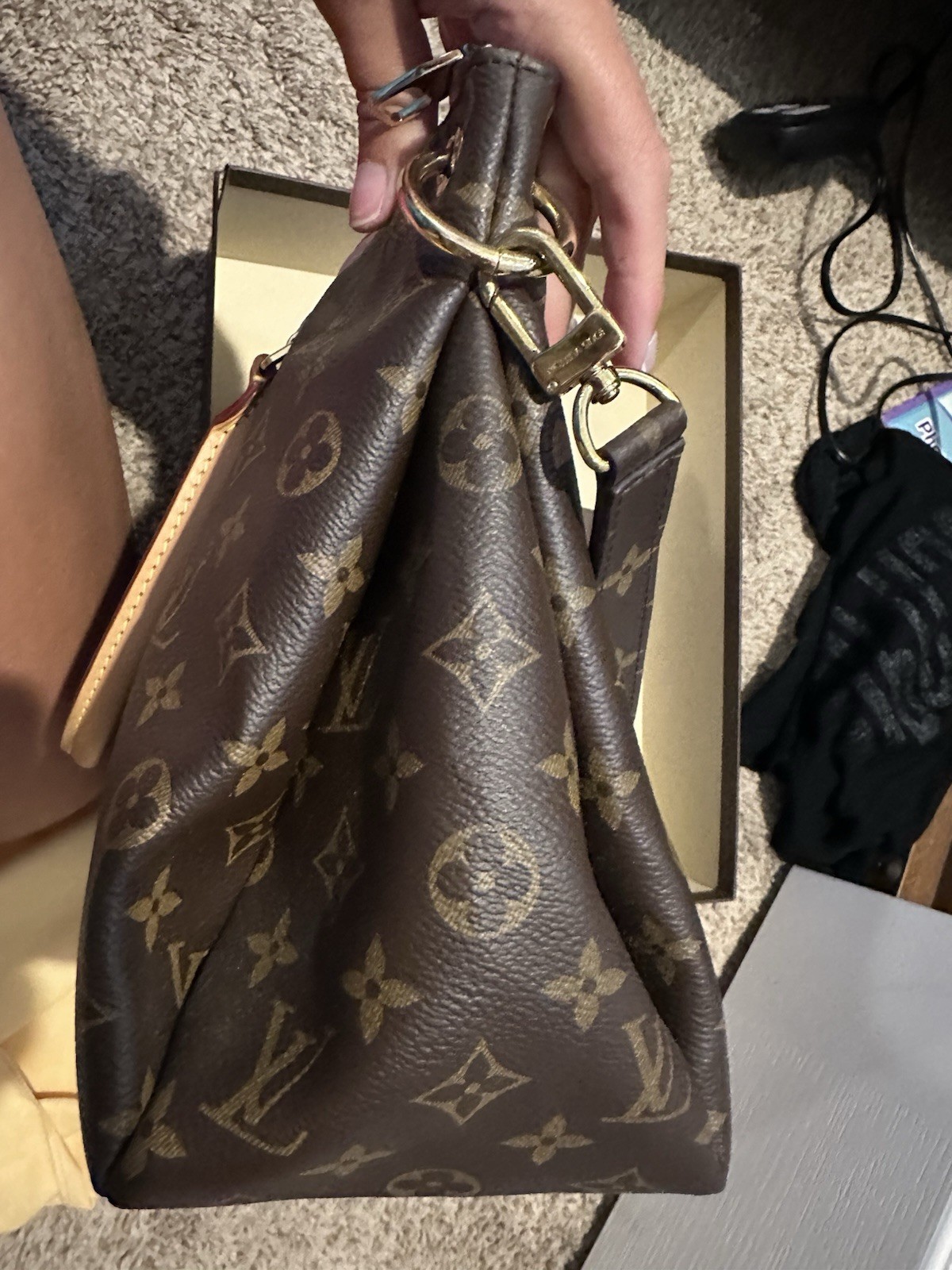 Authentic Louis Vuitton Pallas MM Monogram Ballerine Pink Interior w/ bag box