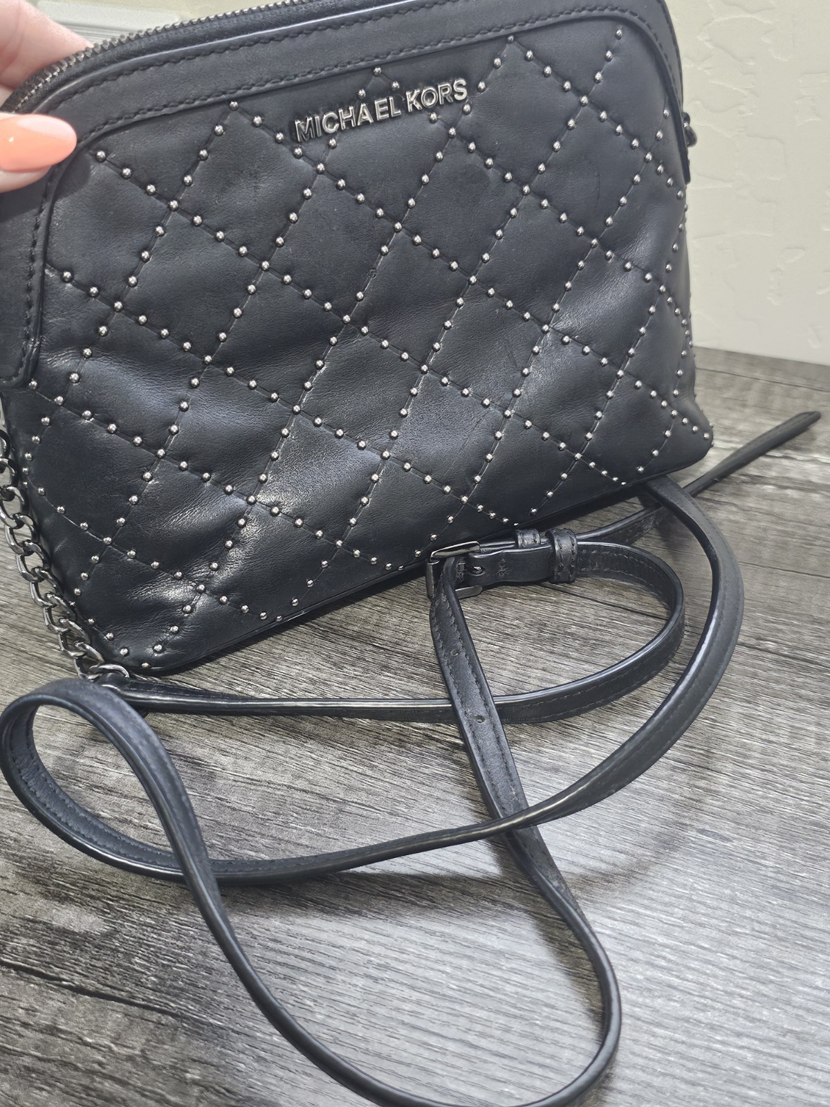 Michael Kors Black Quilted/beaded Crossbody Bag CL