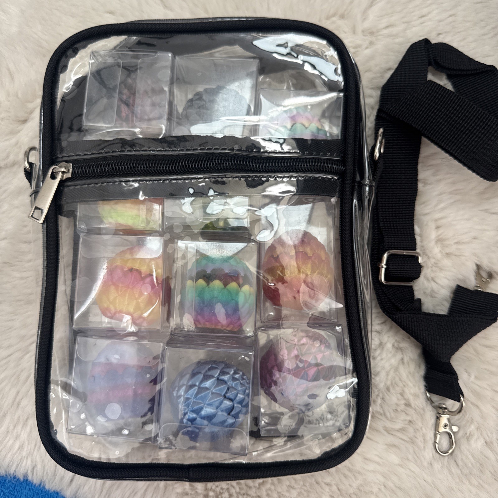 Clear Crossbody Bag For Concerts Sport Events Black 23cm*18cm*7cm