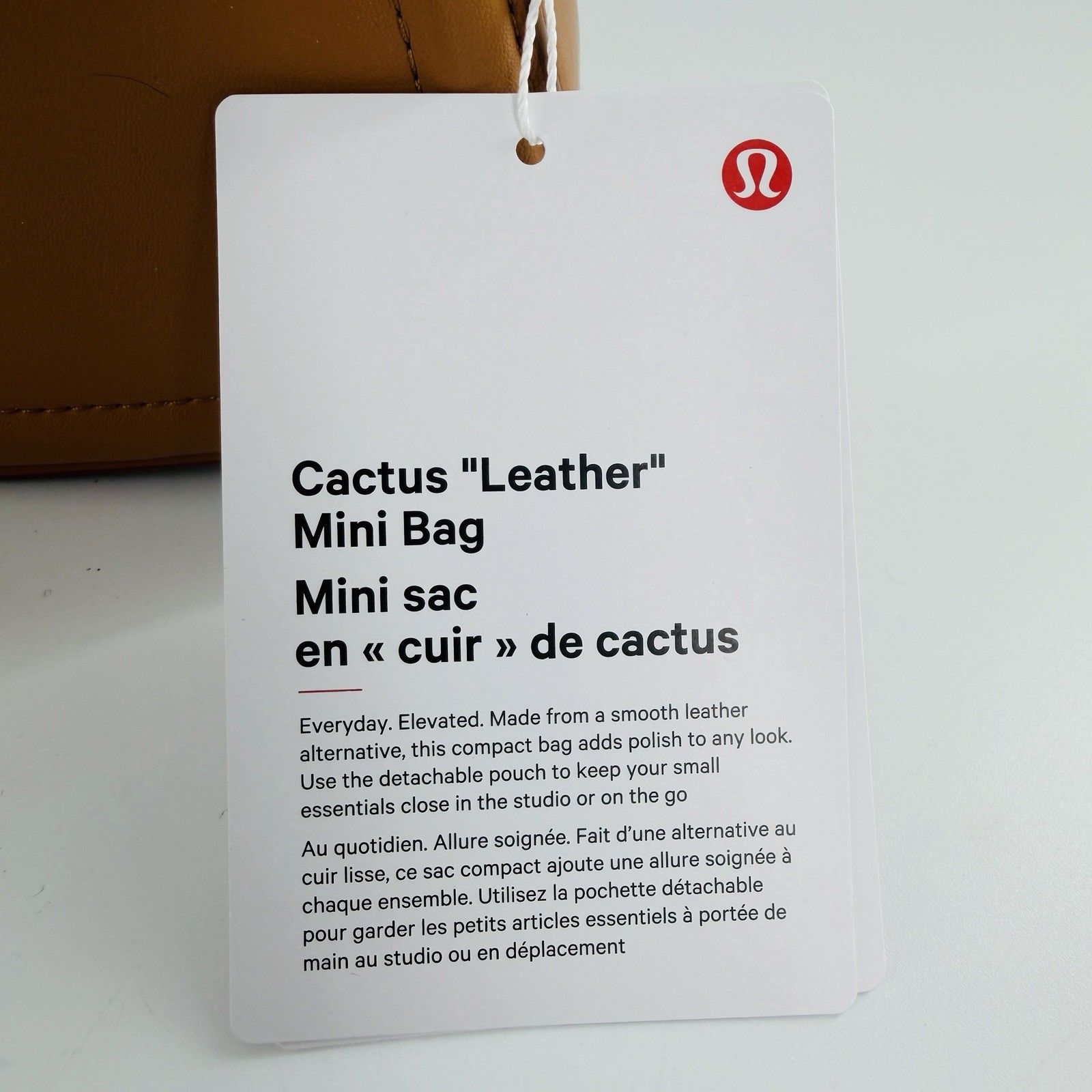 NWT LULULEMON Cactus Brown Leather Alternative Crossbody Bag & Air Pods Holder