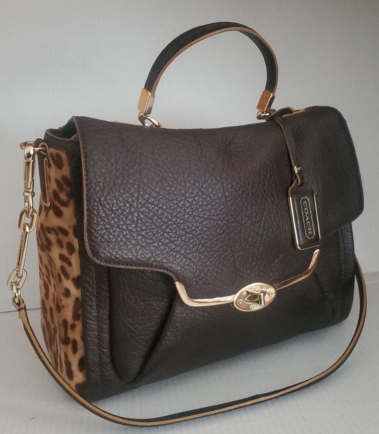 Coach D1373 25256 LARGE Madison Mixed Haircalf Sadie Flap Original MSRP $1200
