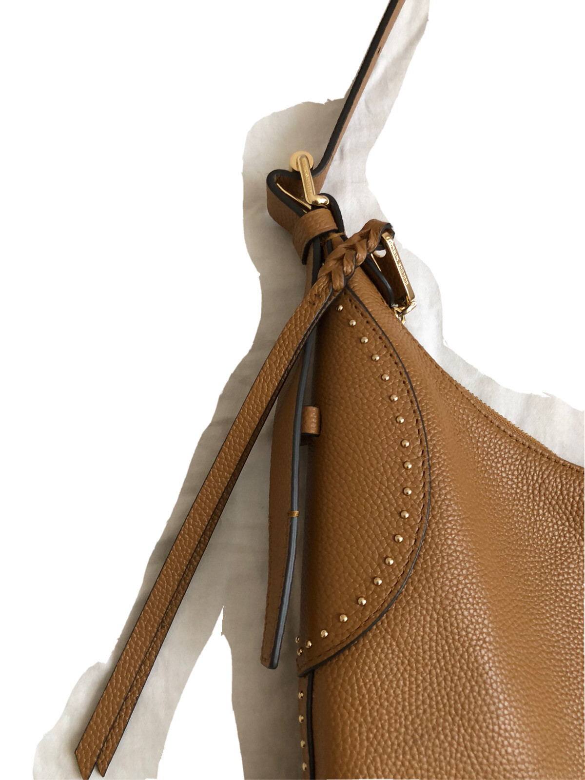 Rebecca Minkoff Pippa Studded Tan Hobo Leather Handbag Purse women’s career bag