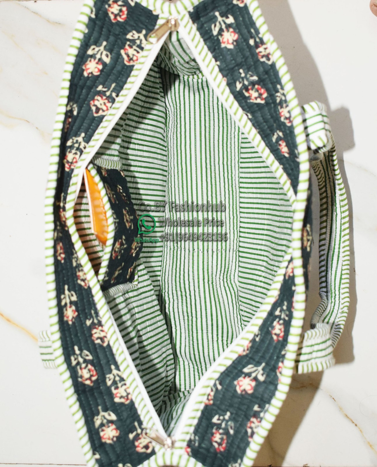 Handmade Eco-Friendly Quilted Cotton Market Bag Beach Tote Bag hand block bag