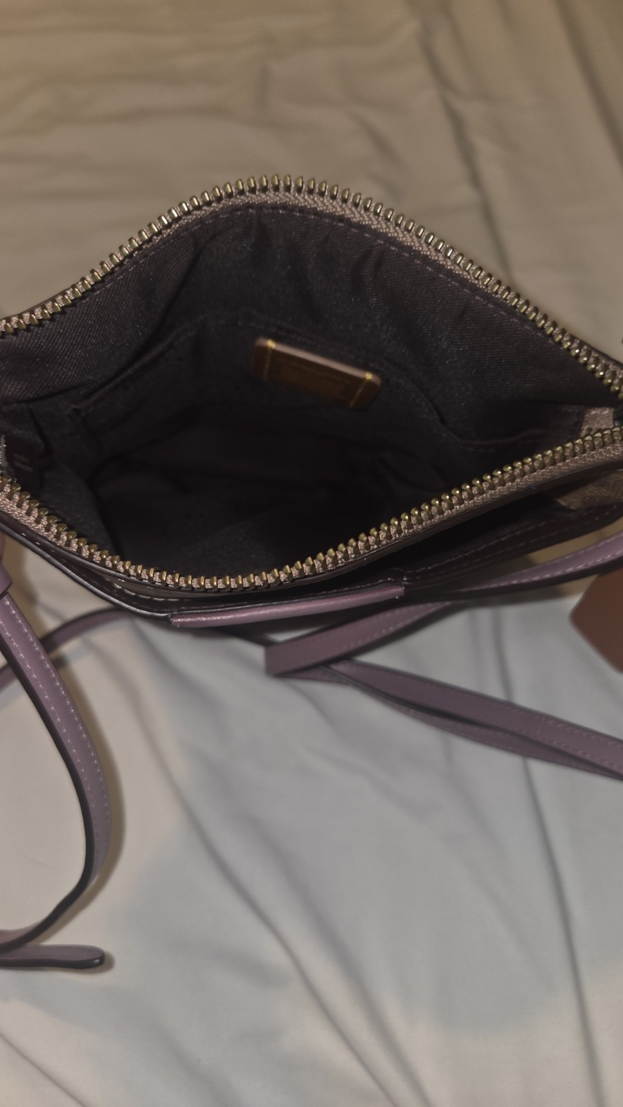 Coach Kitt Colorblock Women’s Crossbody Bag- lavender and brown