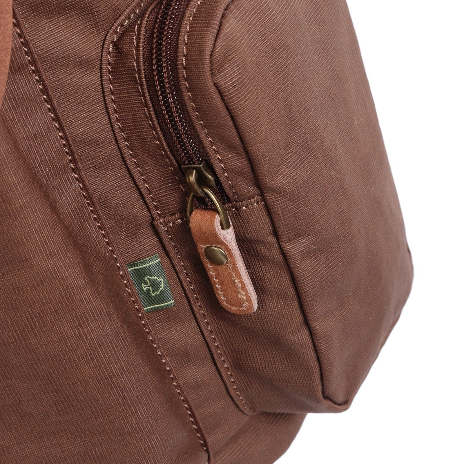TSD The Same Direction Brand Dolphin Studded Canvas Leather in Coffee Tote Bag