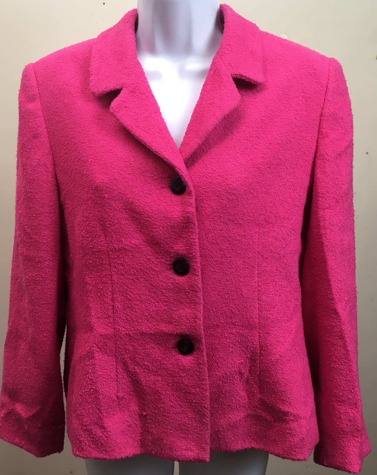KAREN SCOTT BUCKLE 51%RAYON49%POLY WOMEN’S JACKET HOT PINK LINED SZ8 EXCELLENT  