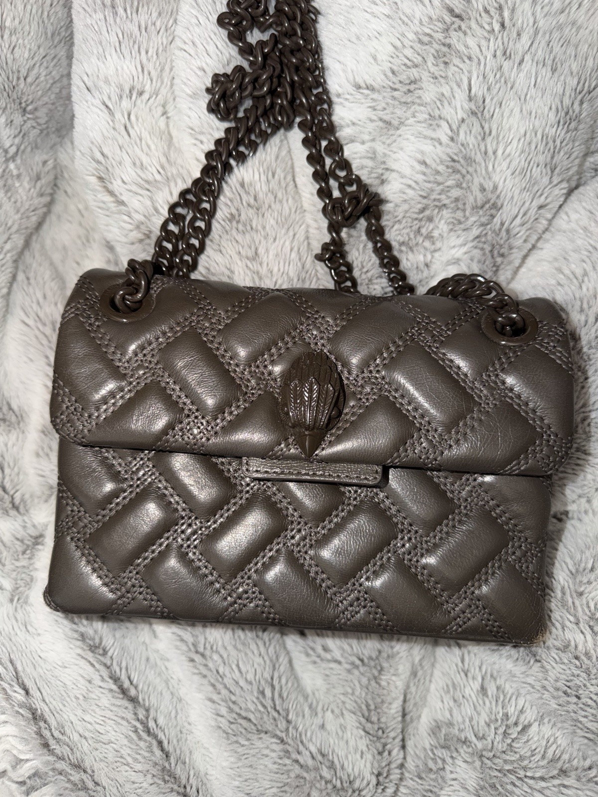 Kurt Geiger Kensington drench small brown Quilted crossbody/Shoulder Bag