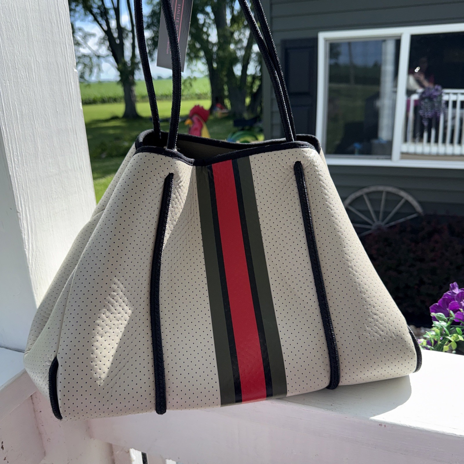 HAUTE SHORE Greyson Roma Neoprene Tote & Matching Pouch NWT