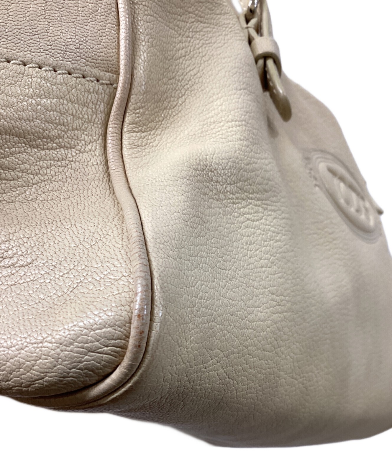 TOD S Boston bag Leather Beige Authentic From Japan