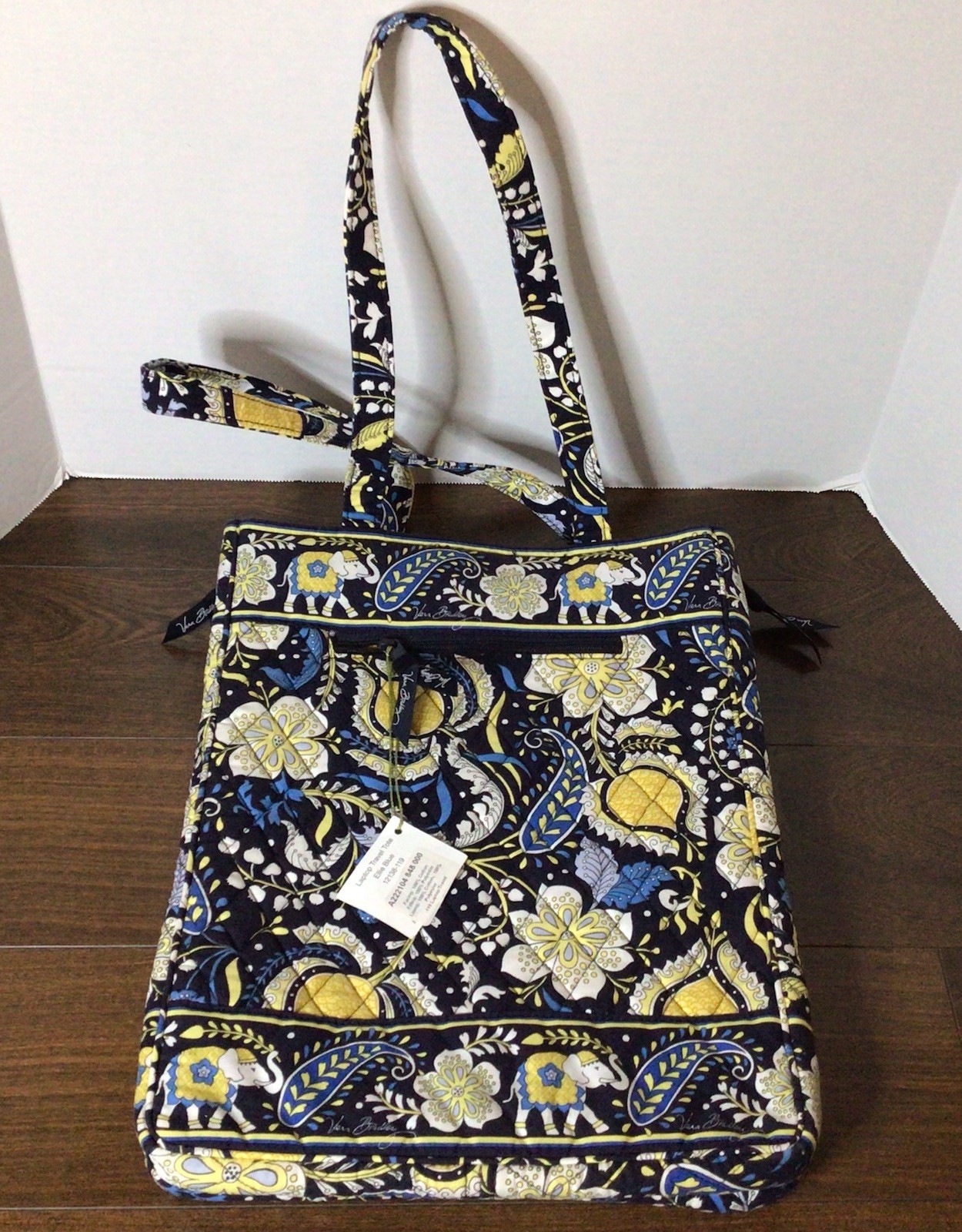 Vera Bradley Ellie Blue Laptop Travel Tote Shoulder Bag 12138-119 RETIRED Floral