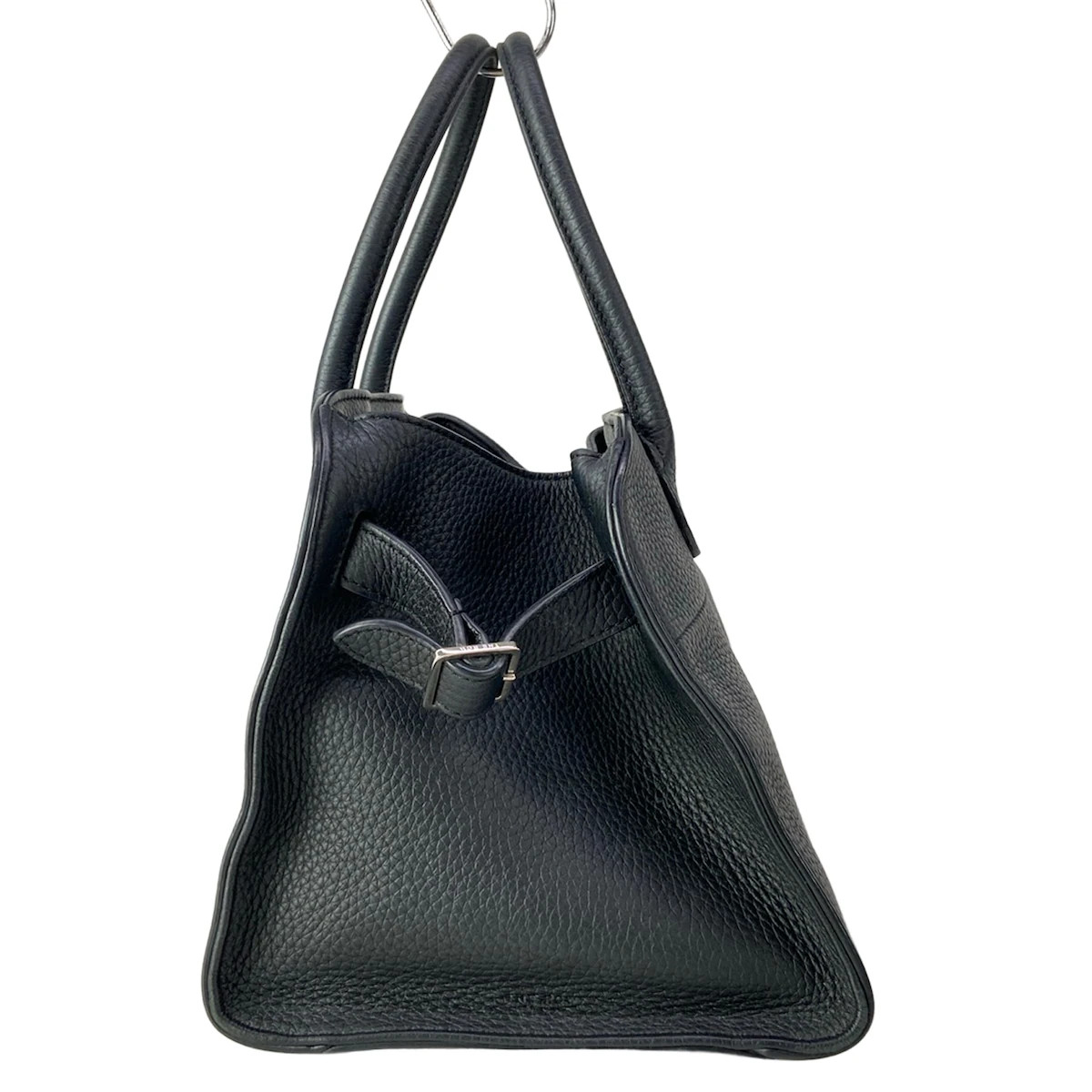 THE ROW Soft Margaux 10 Black Grain Calf Handbag
