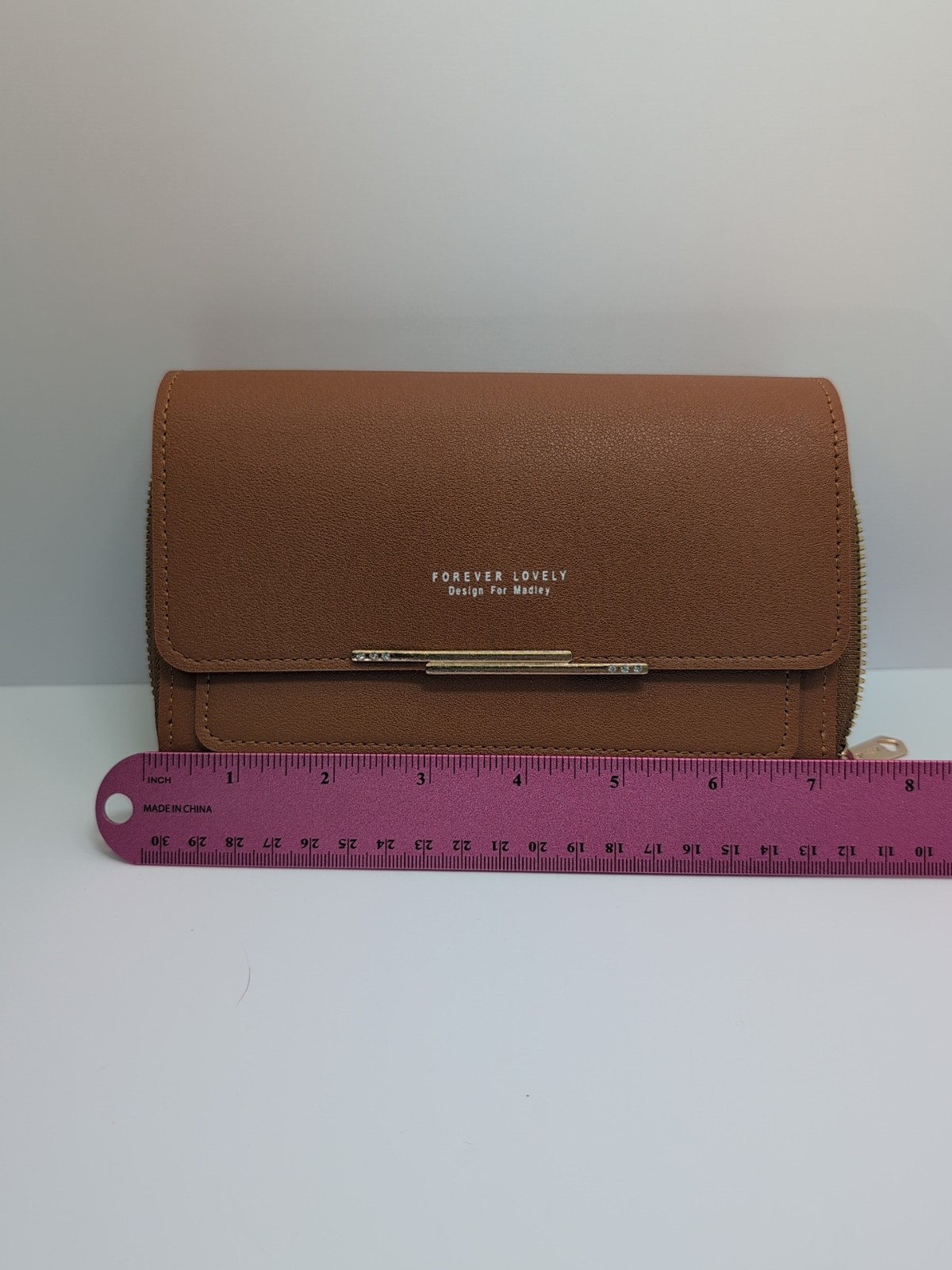 Forever Lovely DesignForMadley Tan Faux Leather Crossbody Bag Purse Phone Wallet