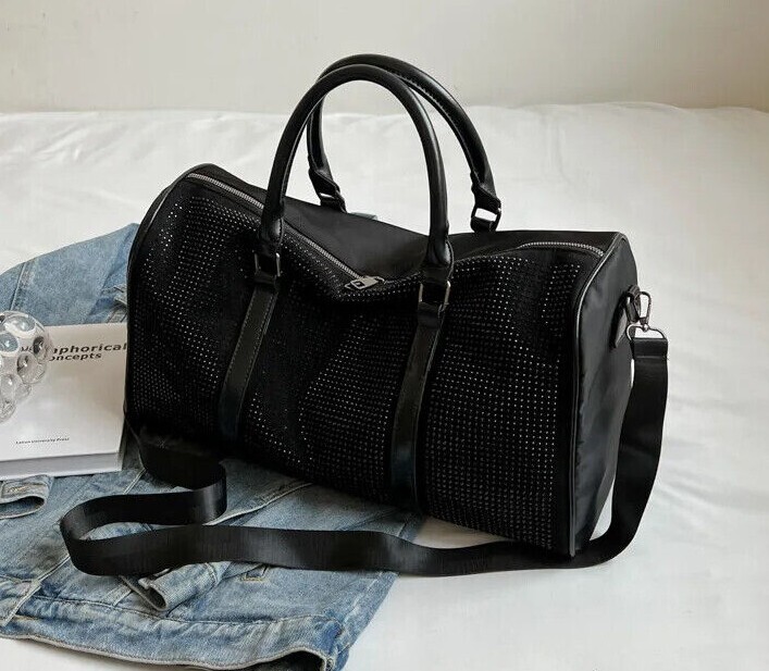 New Men Women Luxury Luggage Outdoor Full Rhinestones Handbag Large Capacity