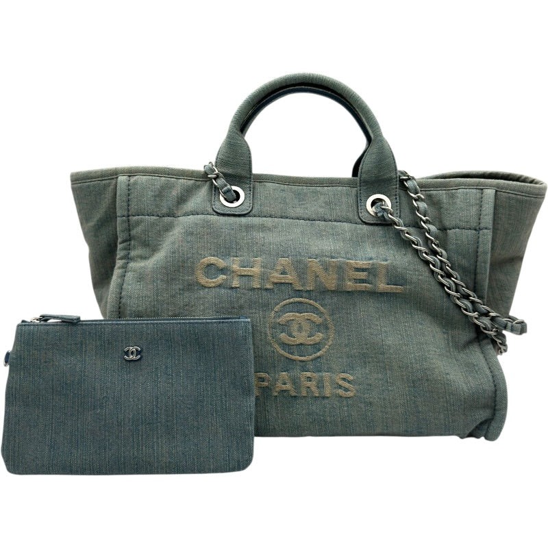 CHANEL Deauville Shopping Bag Blue Denim Shoulder Bag AS3351 #OKB1497