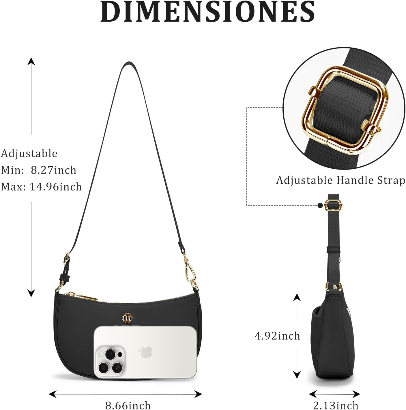 Shoulder Bag for Women Handbags with Adjustable Strap Underarm Purse Mini Clutch