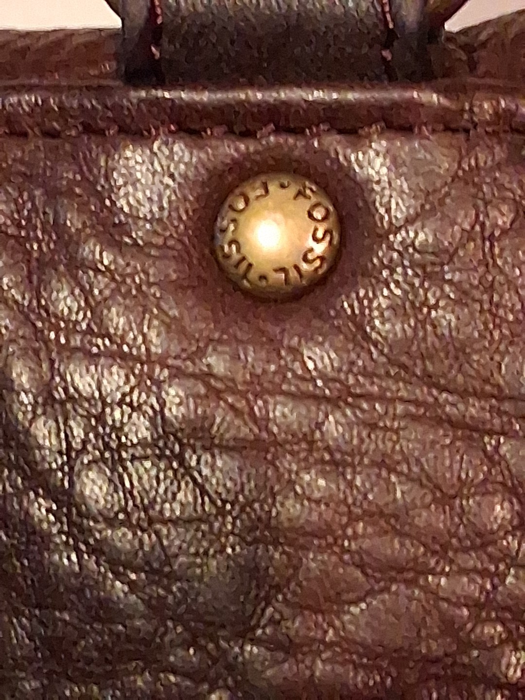 Fossil Purse 75082 Brown Pebbled Leather Adjustable Crossbody Bag Key Vintage