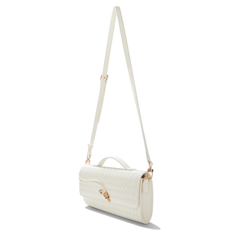 Few Moda Theia East West Crossbody Bag – Cream Neutral Vegan Leather Purse NWT