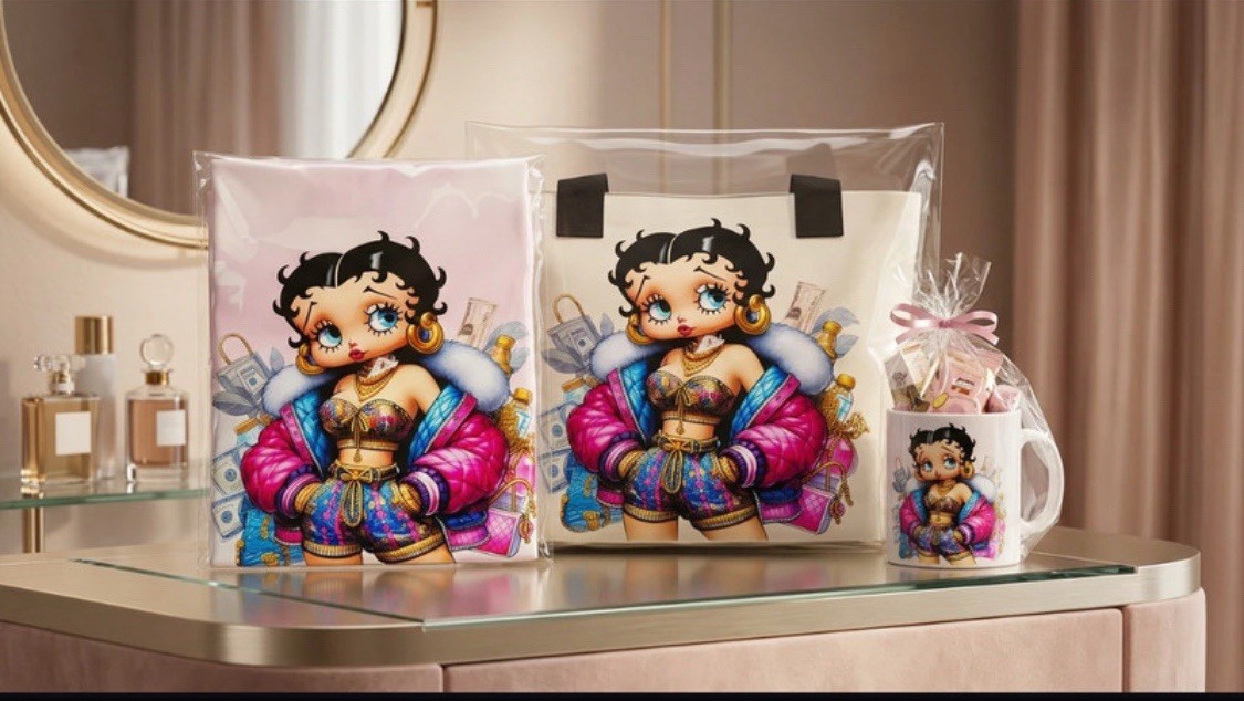 Betty Boop completed set with Tshirt tote bag and mugs same mermaid Ariel