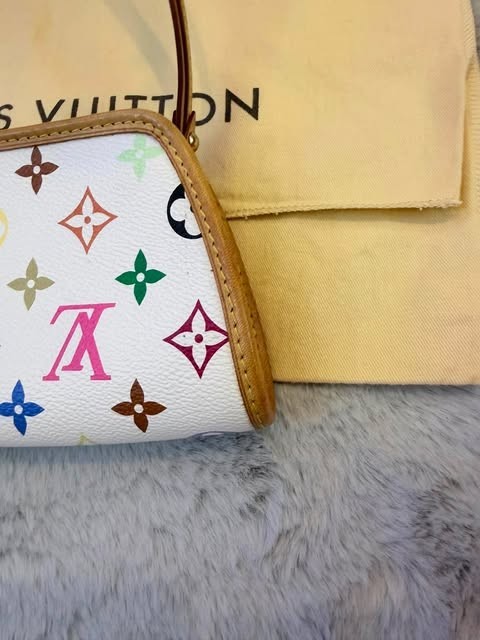Louis Vuitton Shirley Monogram Multicolore Murakami White Handbag S-Lock
