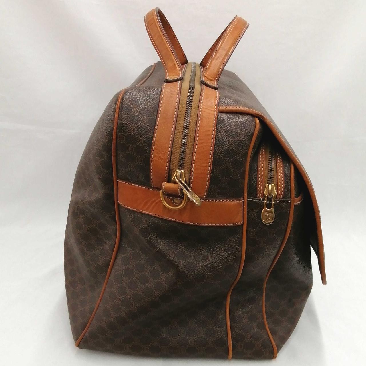 CELINE Macadam Boston bag Brown Leather PVC Duffle bag Large capacity JMB11
