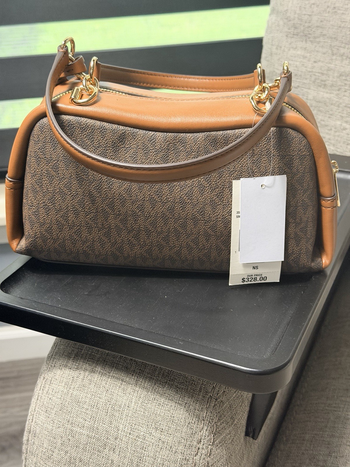 Michael Kors Cecily Small Signature Logo Shoulder Crossbody Bag Brown NWT