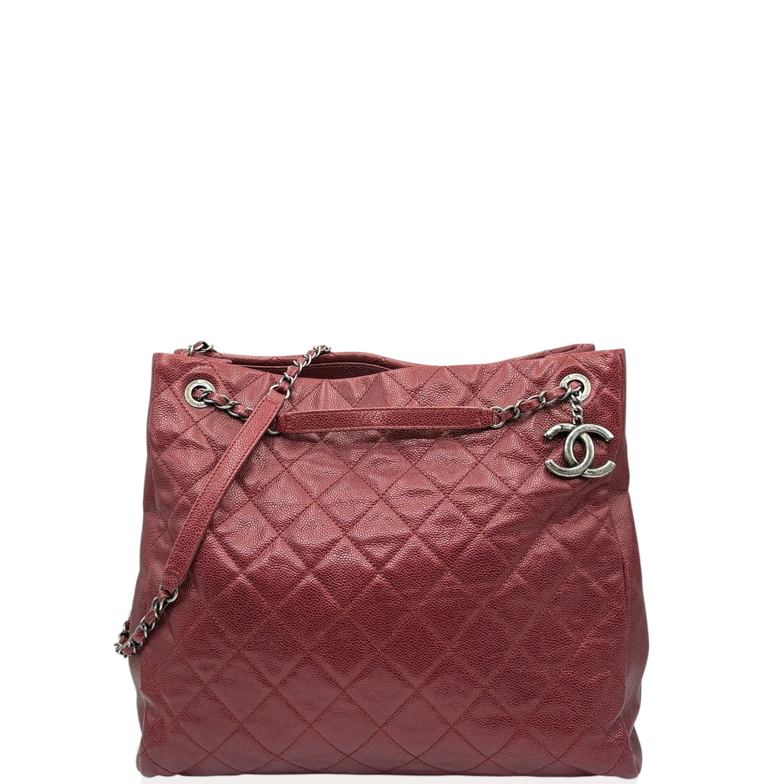 Chanel Tote Bag Dark Red Grained Calfskin (hs042126d5)
