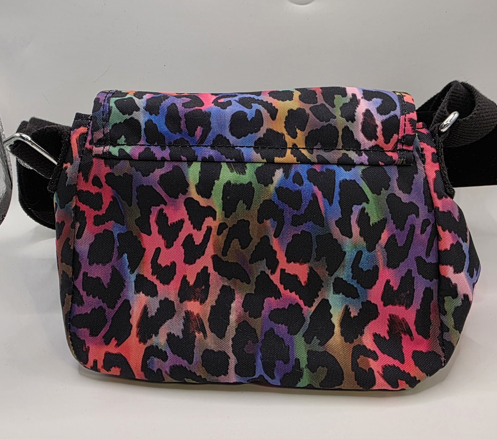 New Kipling Sabian Rainbow Jungle Mini Crossbody Bag with Pink Monkey Charm