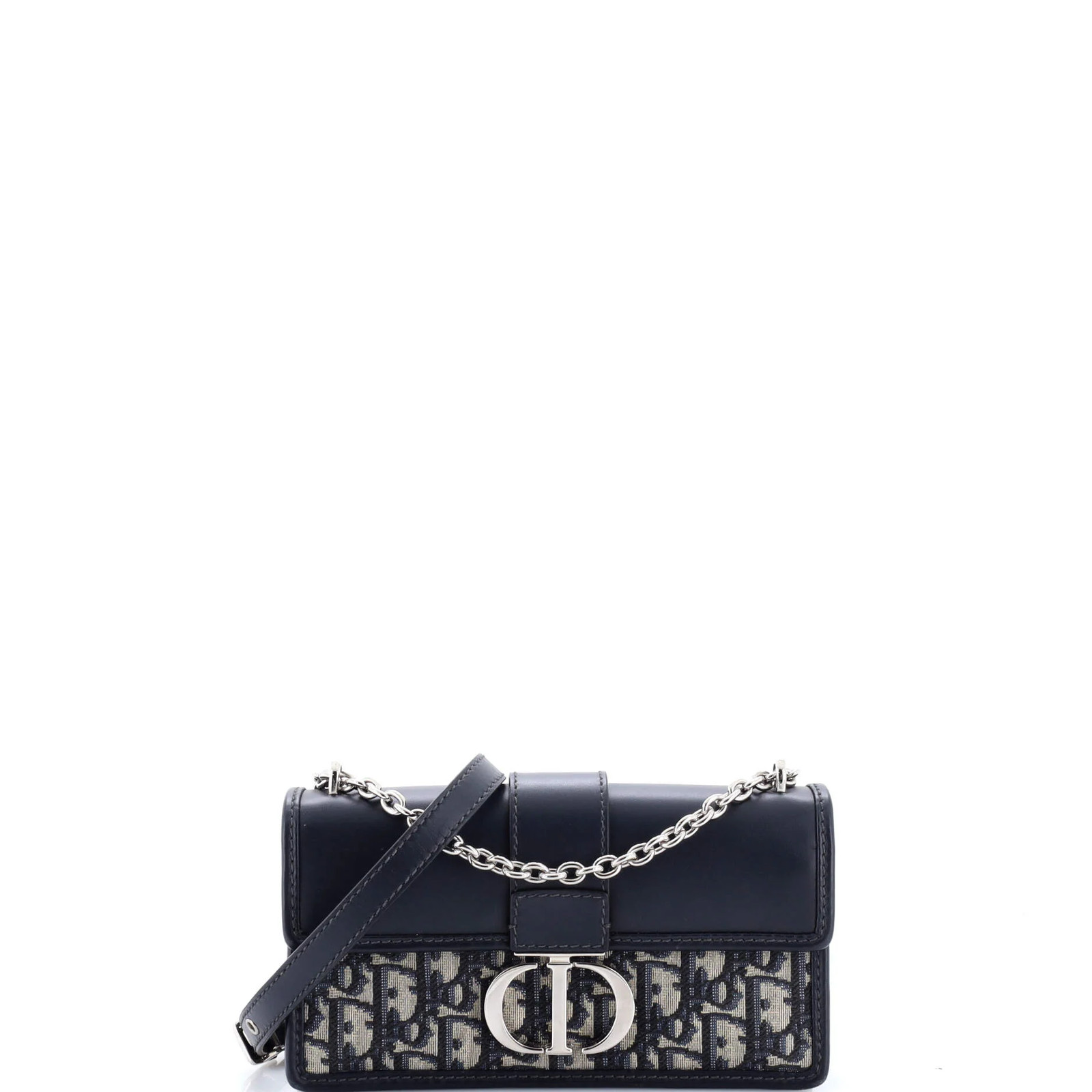 Christian Dior 30 Montaigne Chain Flap Bag Oblique Canvas East West