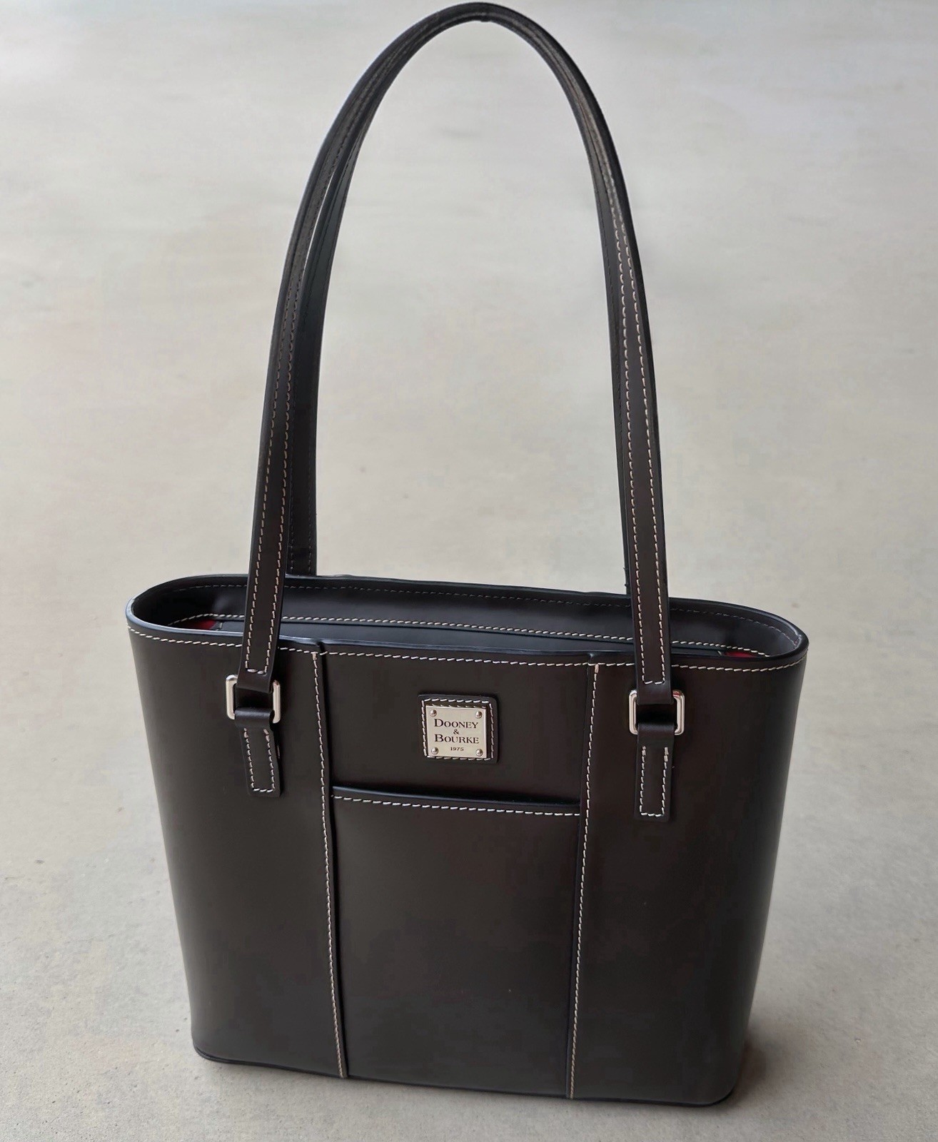Dooney & Bourke Lexington Pebble Grain Leather Shopper Tote Brown Large Bag USA
