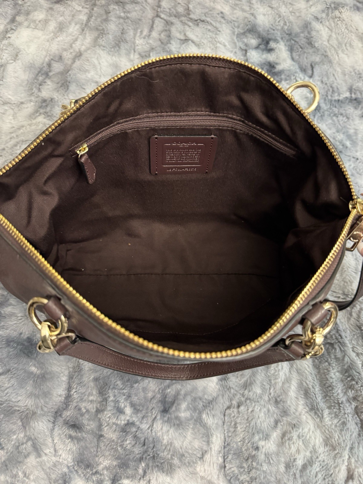 Coach Brown Pebbled Leather Tote Crossbody Bag F36675 NWT