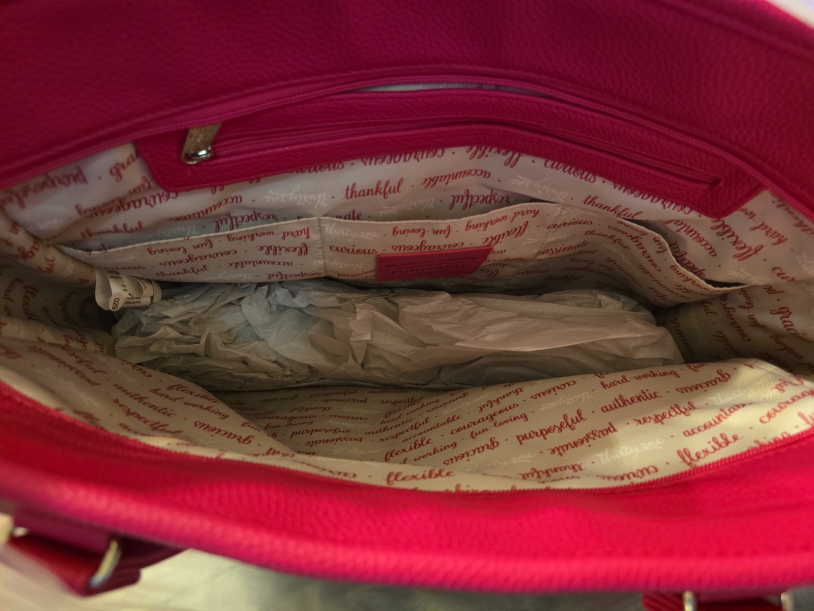 Thirty One faux leather Pebble Cindy Tote directors limited edition Pink