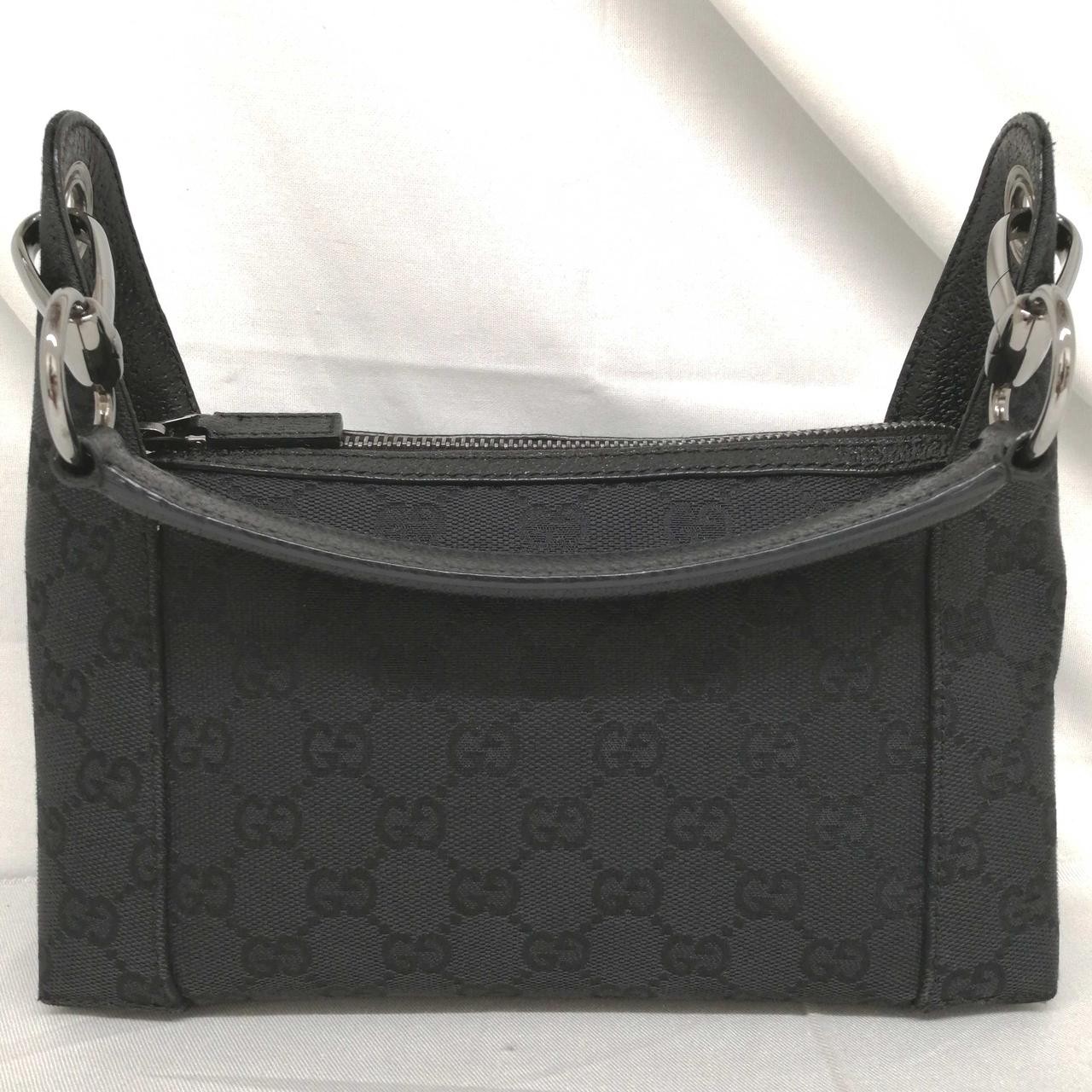 GUCCI GG Canvas Handbag Black Shoulder Bag 113024 USED from Japan #TAS