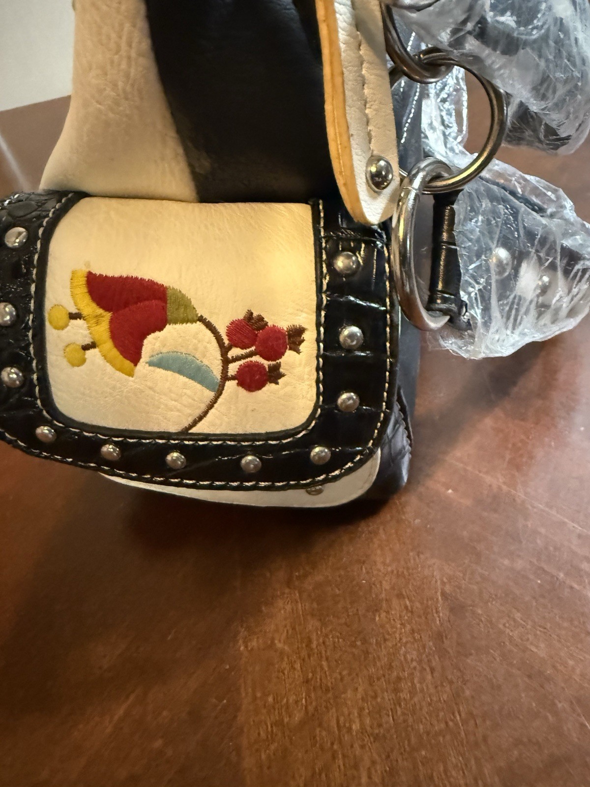 Cowgirl Trendy Western Floral Embroidered Rhinestone Satchel Handbag