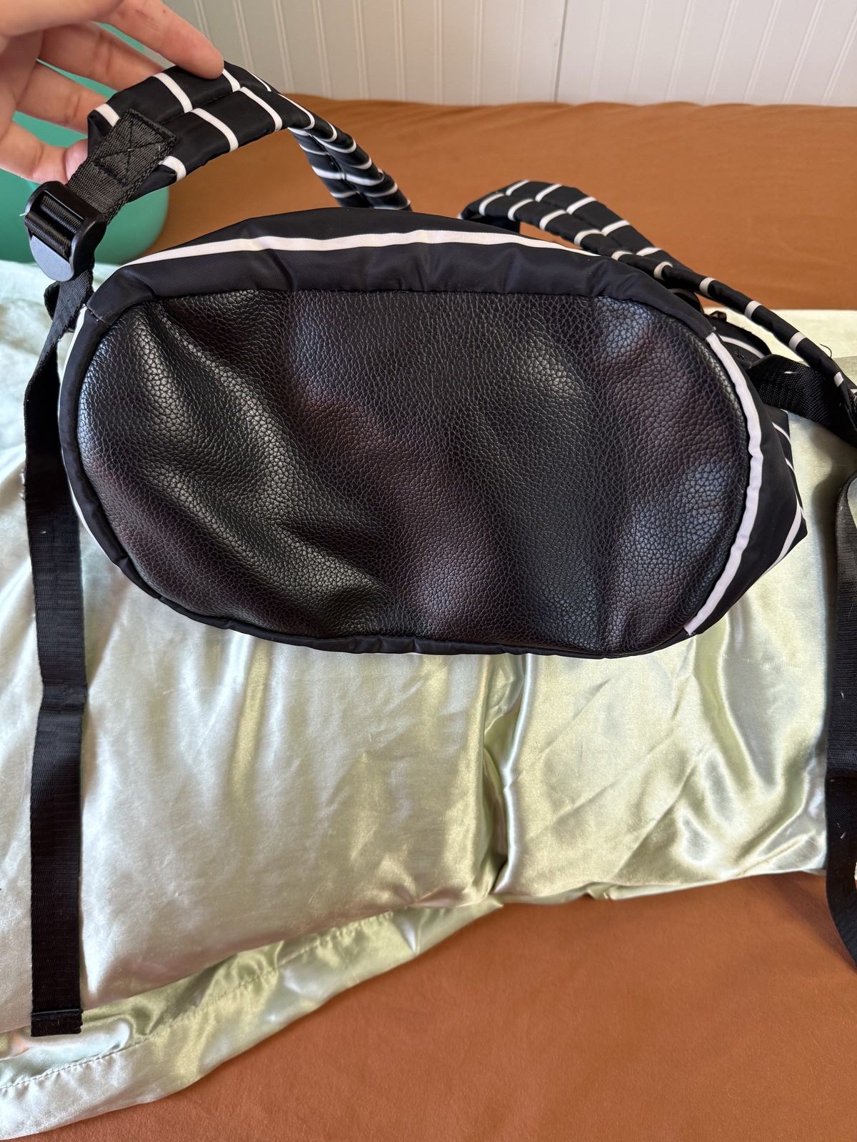 Target A New Day Black and White Striped Backpack Gold