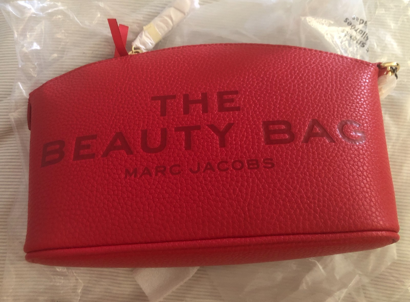 Marc Jacobs The Leather Beauty Bag -True Red New