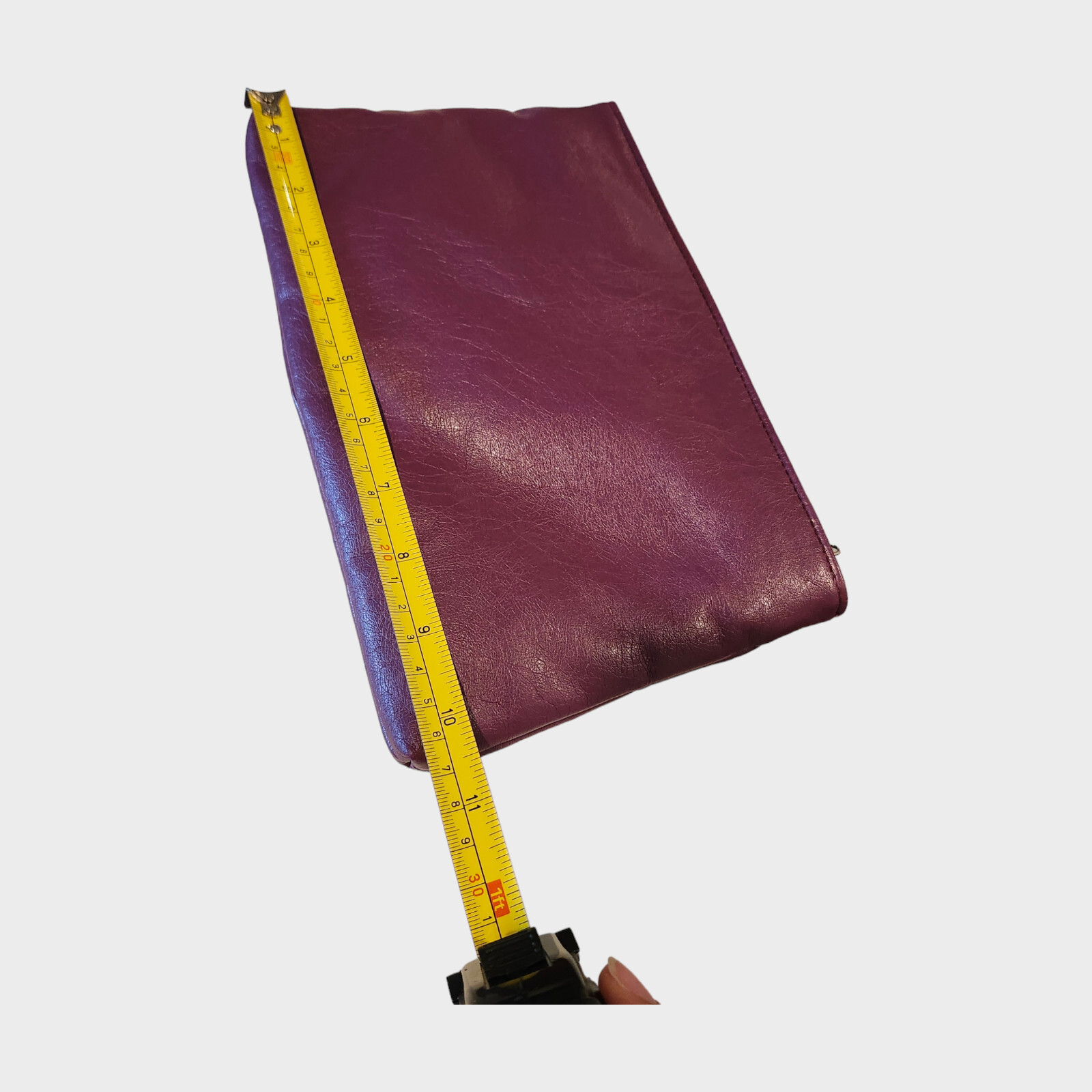 Vintage Grape Purple Zip Clutch approx 6.5×10.5in