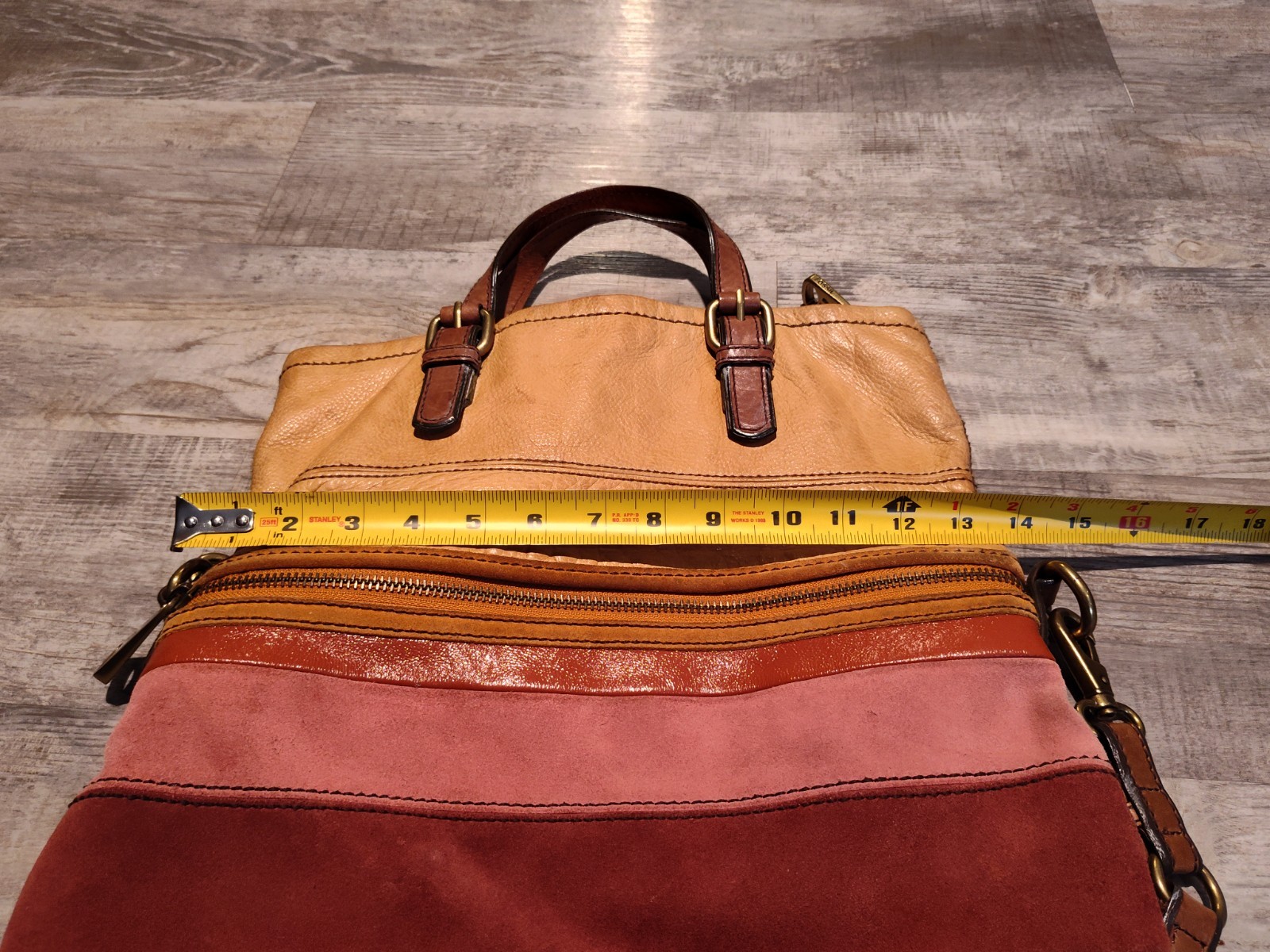 Fossil Explorer Leather Tote 4-COLOR Foldover Suede Messenger Bag NO KEY*