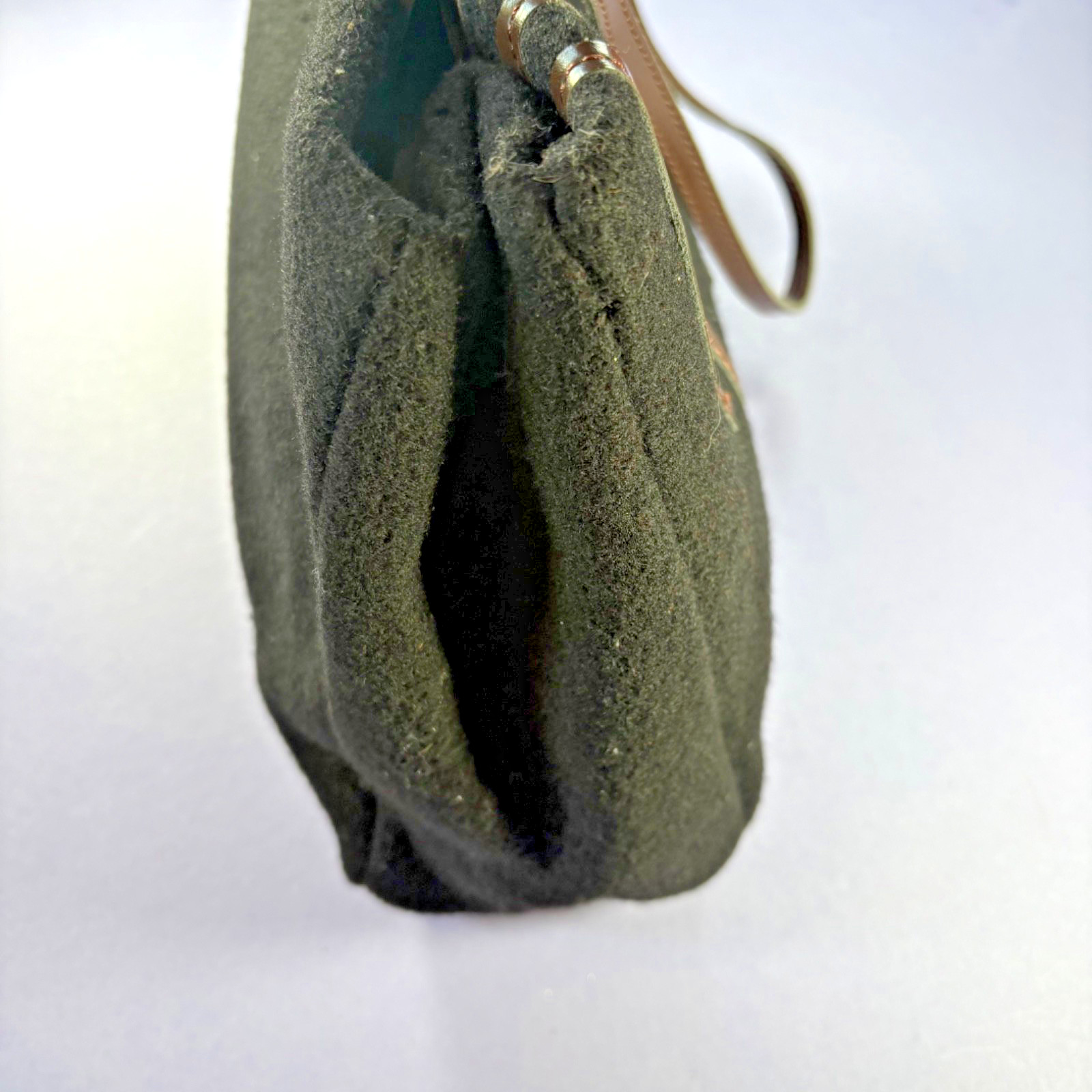 Vtg Capaccioli Wool, Linen, & Leather Shoulder Purse/Bag Made in Italy Boho Soft