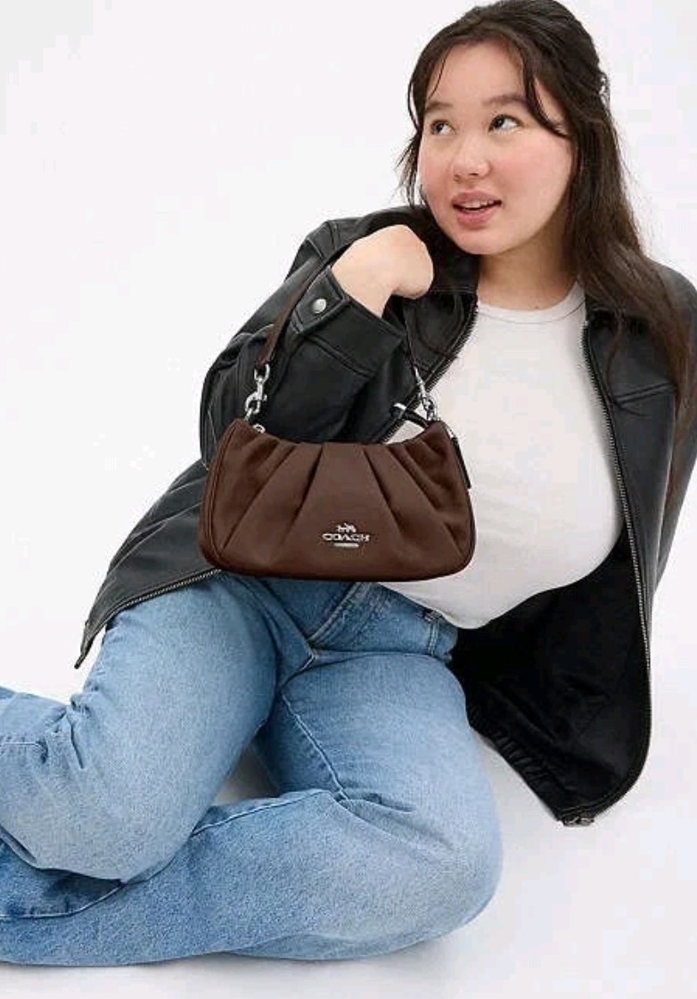 Coach Teri Ruched Crescent Shoulder/Crossbody Bag, 2024 CY761, In Maple NWOT