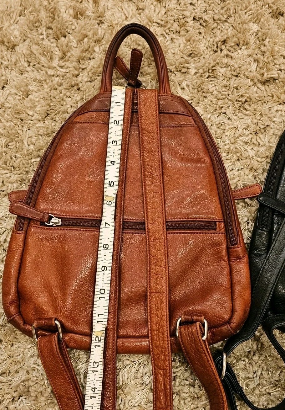 Lot 2 Osgoode Marley Teardrop Leather Backpacks Brown Black Purse Tote Bags B85